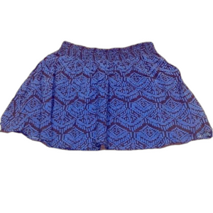 FOREVER 21 cute royal blue & black print rayon lined skirt size S